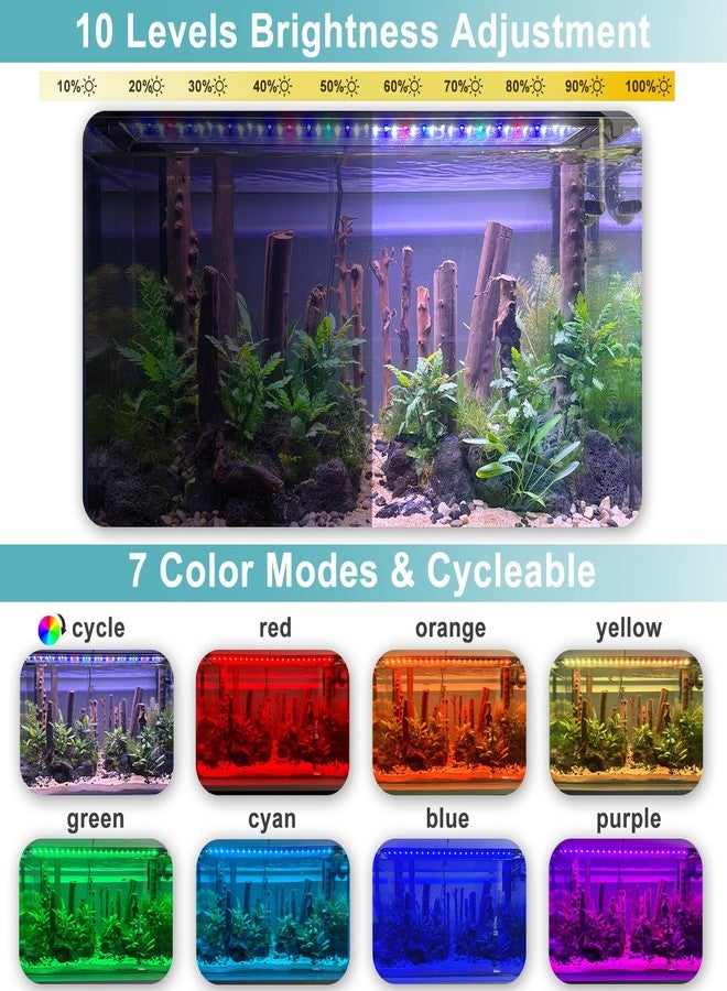 Switior 24/7 LED Aquarium Light, IP68 Waterproof Extendable Bracket Fish Tank Light with Timer, 7 Colors, 10 Level Adjustable Brightness, DIY Mode Full Spectrum Aquarium Plant Light for 24-30 Inch Fish Tank - Image 4